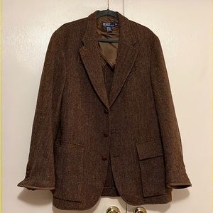 VINTAGE Ralph Lauren Sports Coat - 100% Wool / 100% Genuine Leather